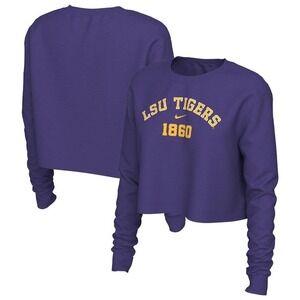Nike Purple LSU Tigers Est. Cropped Long Sleeve T-Shirt size Women's‎ small